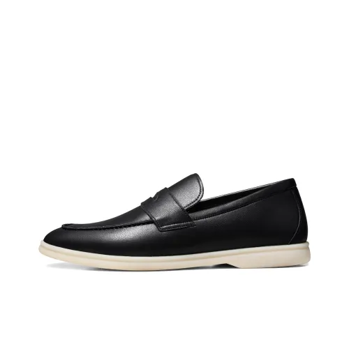 THOM WILLS British Business Versatile Calfskin Slip on Casual Shoes Men's Black