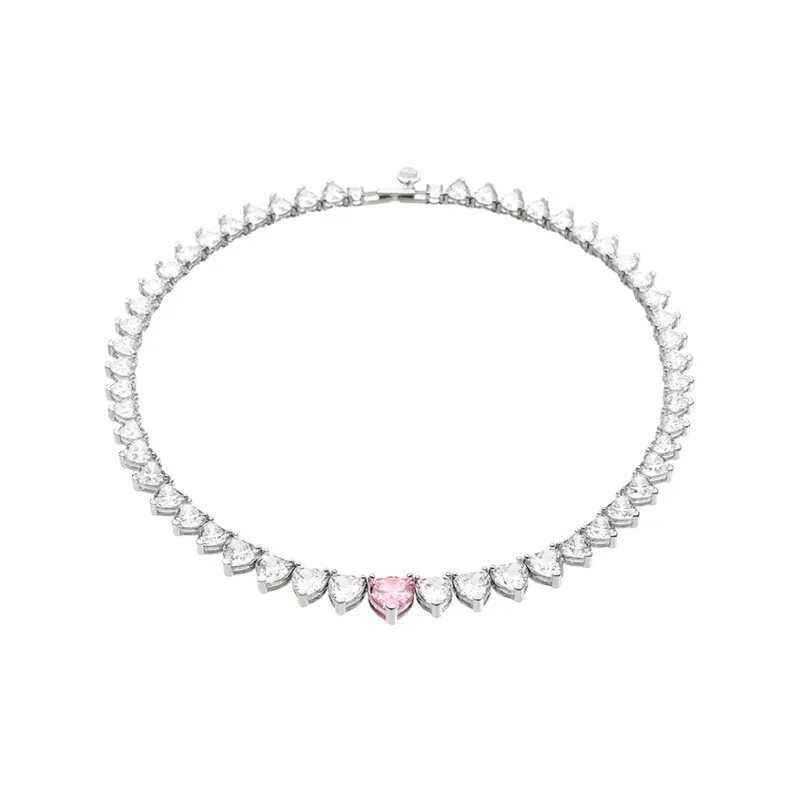 CHIARA FERRAGNI Zircon, Rhinestones, 18K Gold Plating Italian Luxury Light Necklace Women's Silver-0
