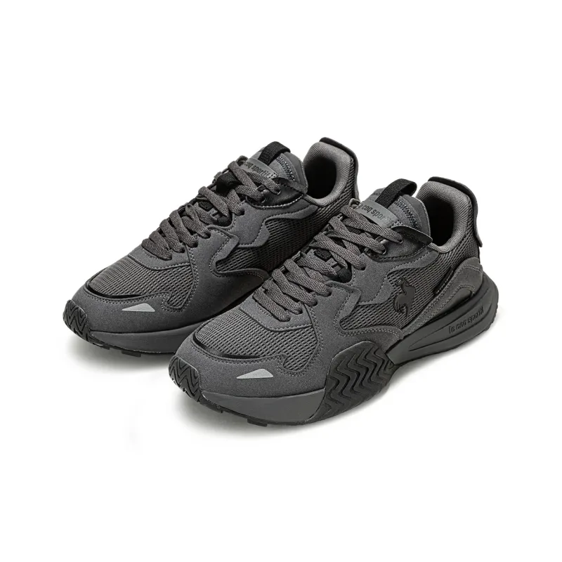 Le Coq Sportif Lightweight Low Top Running Shoes Unisex Black Gray-4