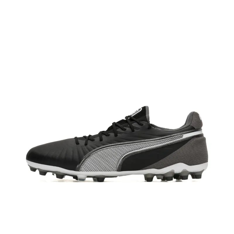 PUMA King Ultimate MG Rubber Short Studs Artificial Ground Anti-Slip Wear-Resistant Soccer Shoes Men's Black Gray-0