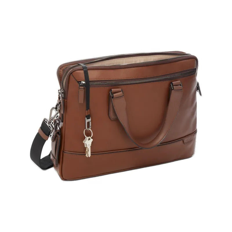 TUMI Leather Laptop Bag Men's Conyac Brandy Color-2