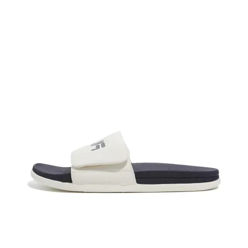 FILA Rubber Sole Abrasion-Resistant Slide Slippers Unisex Blue White Korean Style