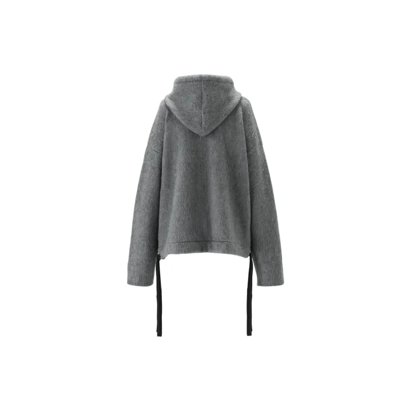 Onitsuka Tiger WS KNIT HOODIE DRESS Sweatshirt Women's Gray-1