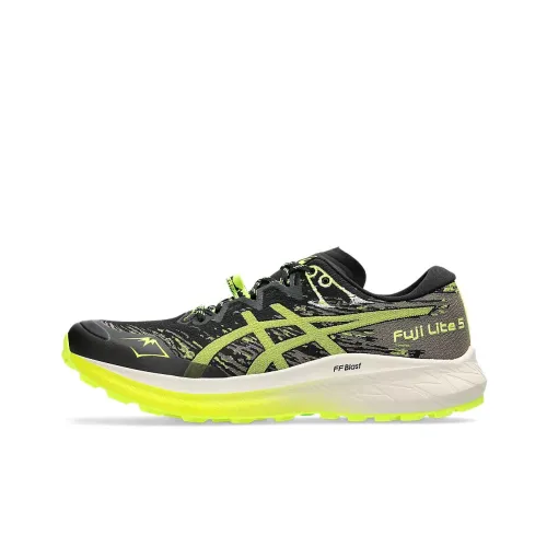 Asics FUJI LITE 5 Running Shoes Men Low-Top Black/Safety Yellow