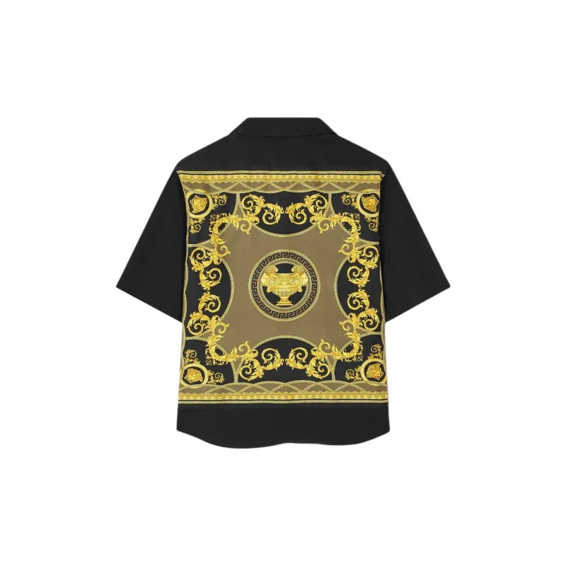 VERSACE Barocco Printed Short Sleeved Poplin Shirt-1