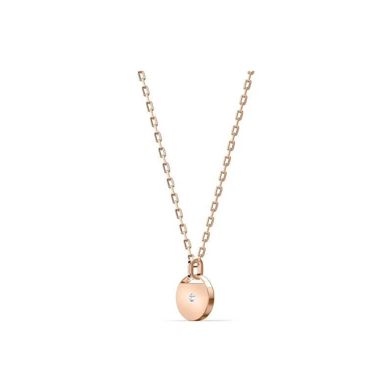 Swarovski Rose Gold-Plated Glass Crystal Stainless Steel Necklaces Unisex Gold-1
