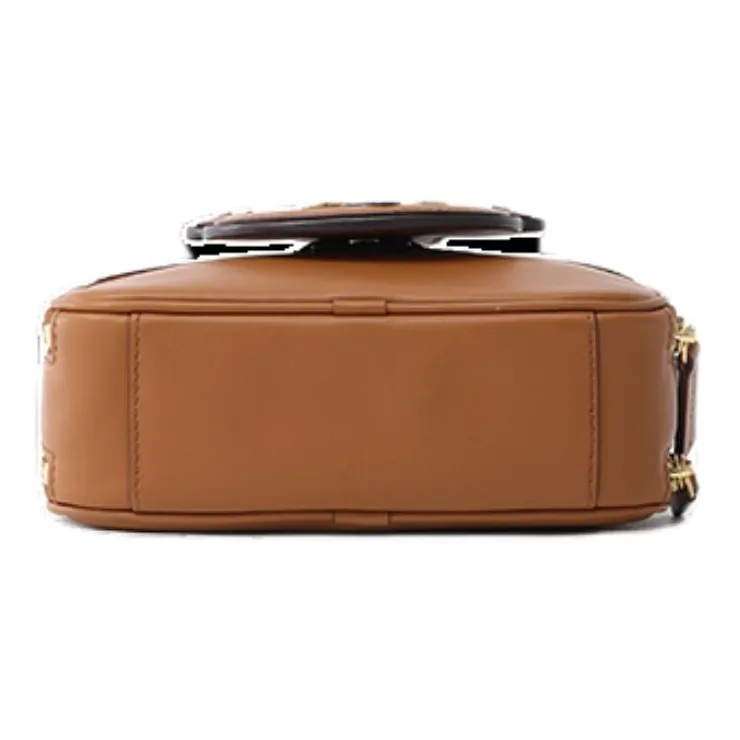 FION Cow Leather Portable Crossbody Bag, Shoulder Bag Women's Brown-3