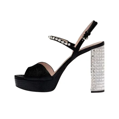 MIU MIU Strap Sandals 11cm Women's Black