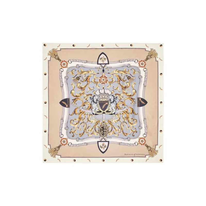 Aspinal Of London Logo print Silk Scarf-1