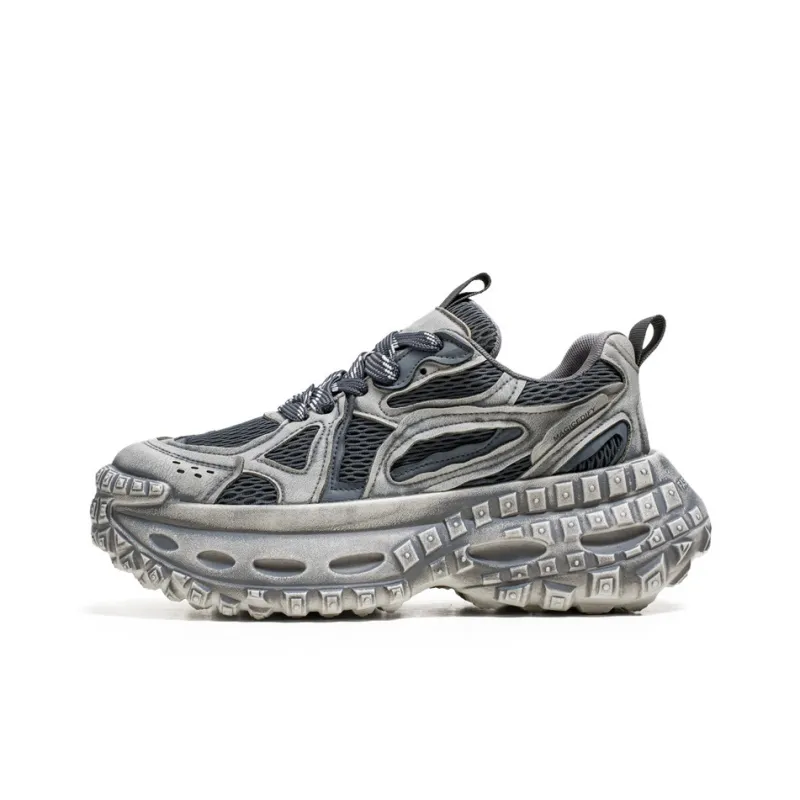 12345 Breathable Lightweight Height Increasing Low-Top Chunky Sneakers Men's-4