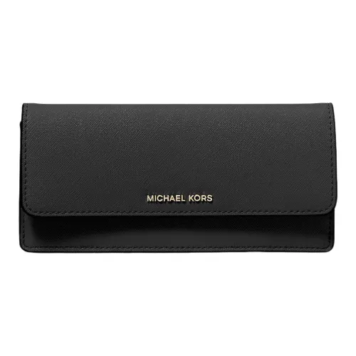 MICHAEL KORS Jet Set Saffiano Leather Wallet Large Size Women's Black