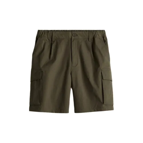 H&M Cargo Shorts Men Dark Khaki Green