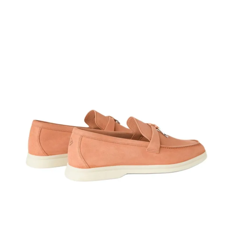 Loro Piana Summer Charms Walk Loafers Women's Orange-3