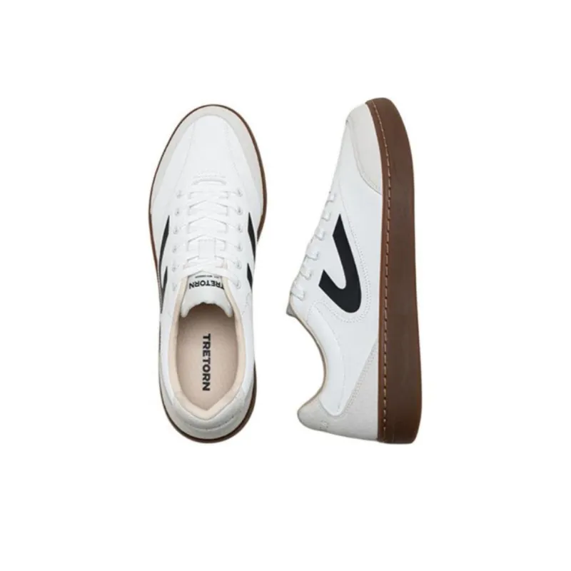 TRETORN Low Top Skateboard Shoes Unisex White Brown-4