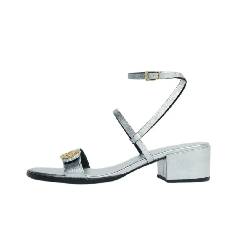 Maje One Strap Sandals Women's Silver-0