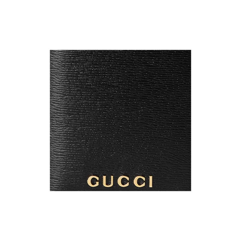 GUCCI Leather Passport Holder Unisex Black-6