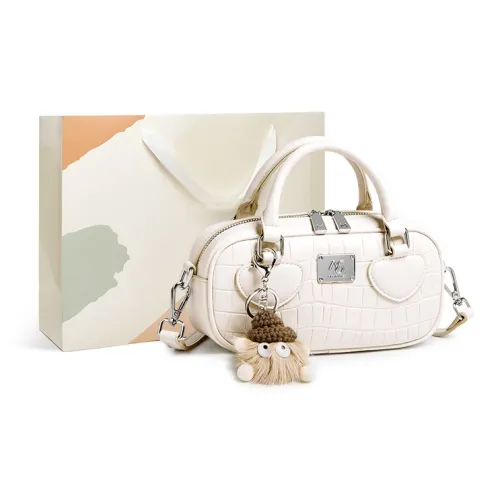 15 MINS Synthetic Leather Crossbody Bag Small Size Women's Ecru/Cherry Blossom Pink