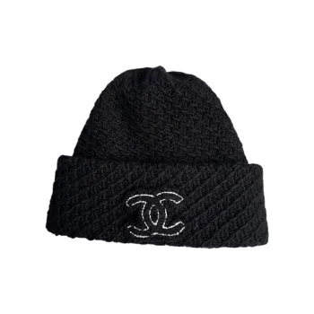 CHANEL Cashmere Beanies Women's Black