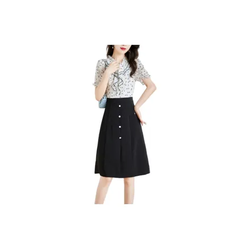 XWI Short-Sleeved Dresses Women's Elegant Black