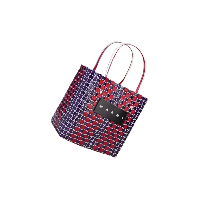 MARNI Polypropylene Plastic Tote Bag Shopping Bag Basket Bag Handbag Small Size Women's Red Blue Multicolor-2