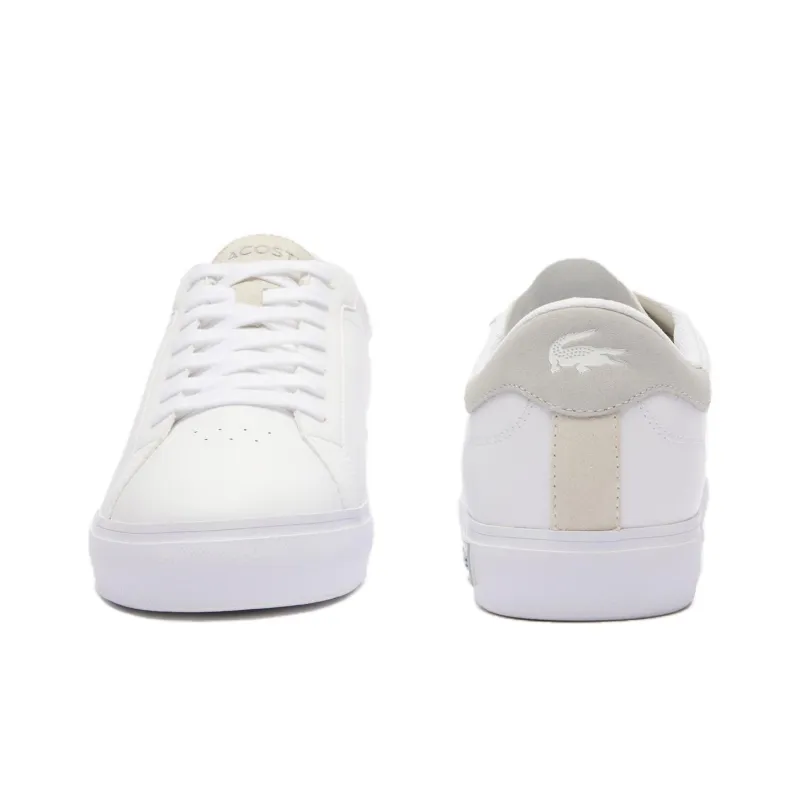 LACOSTE Powercourt Low Top Skateboard Shoes Men's White-3