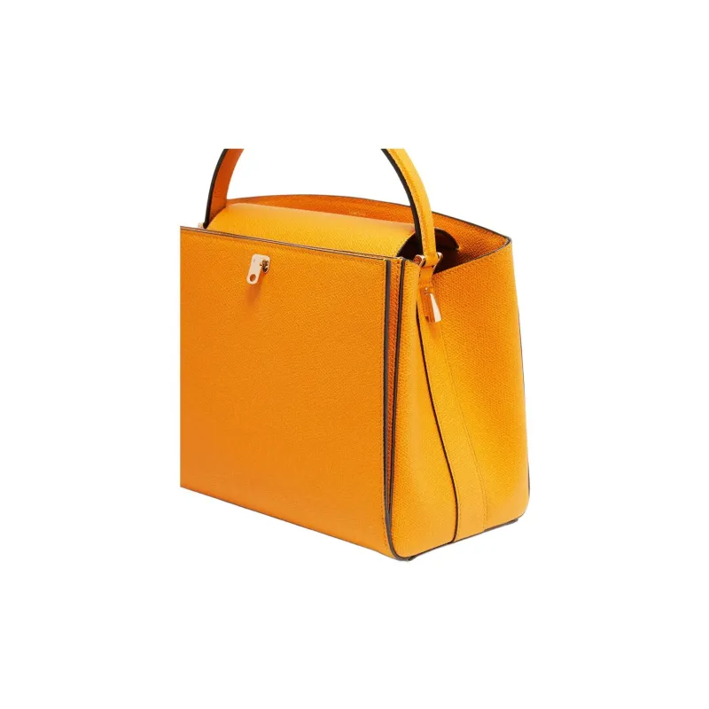 Valextra Brera Millepunte Calfskin Shoulder Bag Crossbody Bag Handbag Medium Size Women's Saffron Yellow-3