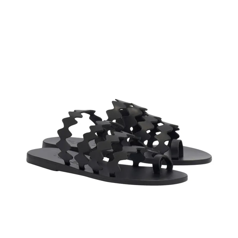 Le Sirenuse Positano x ANCIENT GREEK SANDALS Slide Slippers Women's Black-3