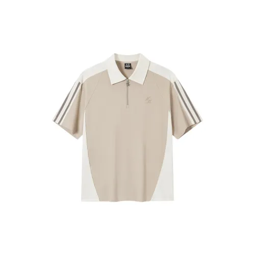 XTEP Polo Shirts Men Latte Brown/Cotton White