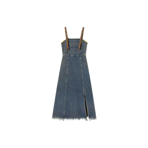 EPTISON WOMAN Slip Dresses Women's Washable Denim Blue