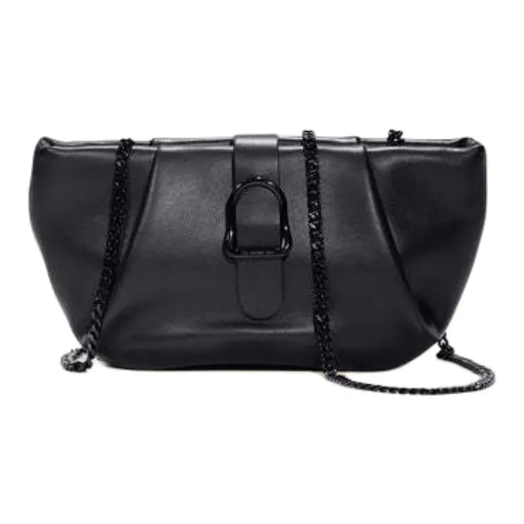 SENREVE Leather Horn Puffy Handbag Shoulder Bag Women's Black-0
