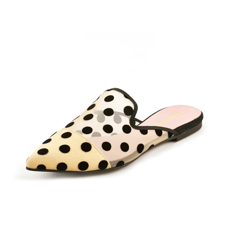 PrettyBallerinas Odor-Resistant Wrap-toe Slippers Women's Beige Black-1