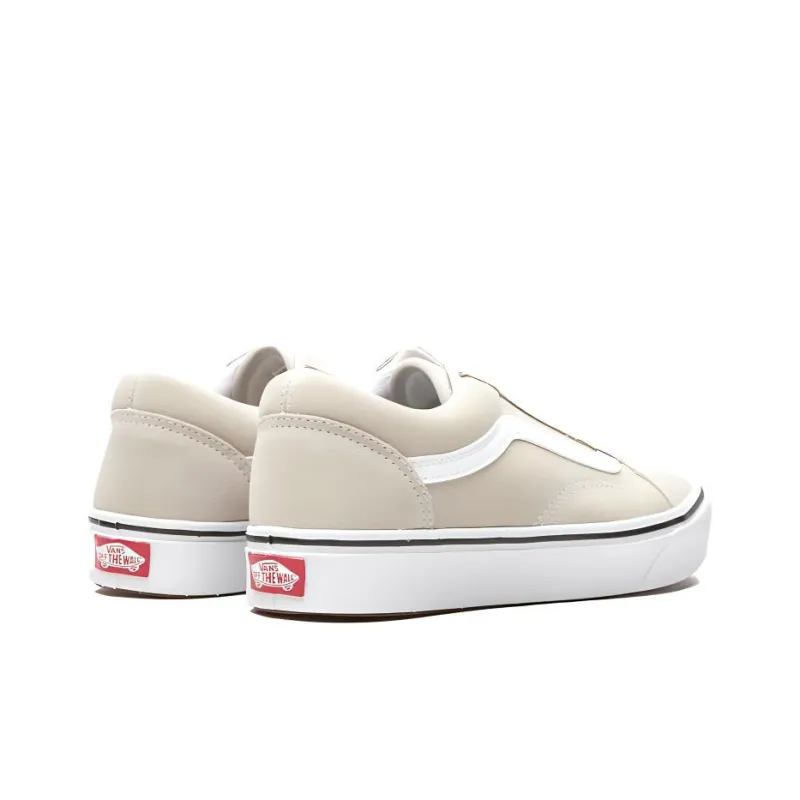 Vans Suede Comfycush Old Skool Oatmeal Cream White-3