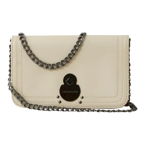 LONGCHAMP Leather Shoulder Bag Crossbody Bag Women's Earth Yellow