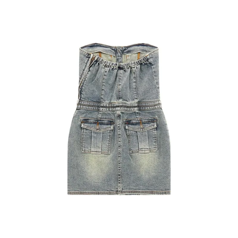 GUESS Sleeveless Dress Women's Denim Blue-1