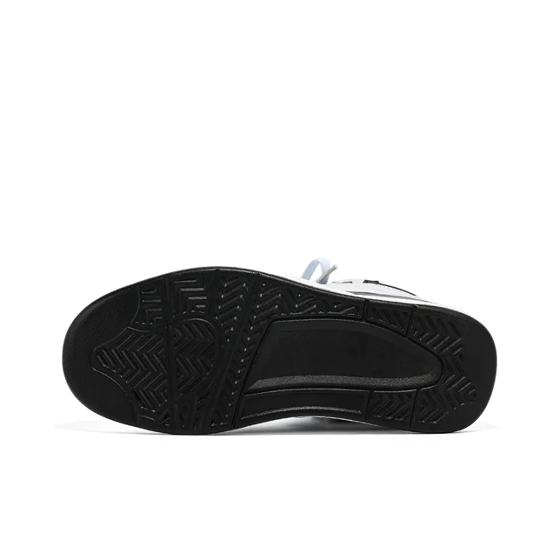 CVOJOO Puffy Shoes Wear-Resistant Mid-Top Skateboard Shoes Unisex White Black-5
