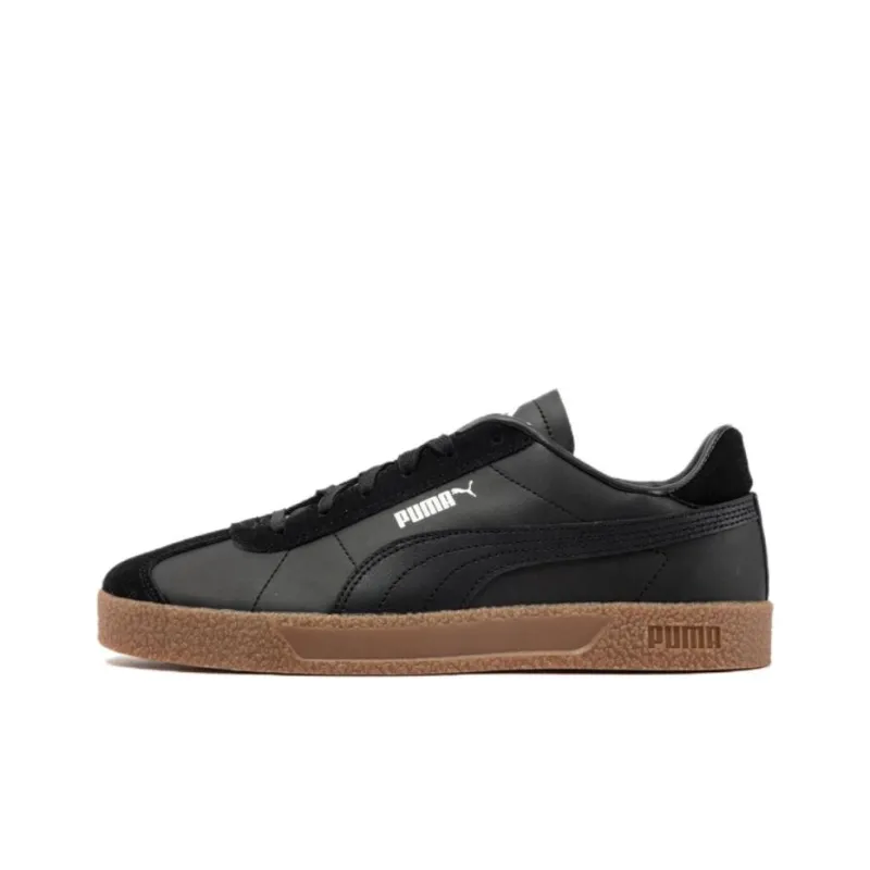 PUMA Club Anti Slip Wear Resistant Low Top Skateboard Shoes Unisex Black White-0
