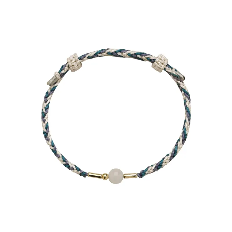 Phoenisess Bracelets Pale Greenish White Jade Unisex-3