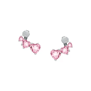 CHIARA FERRAGNI Alloy Zircon Italian Lightweight Luxury Ear Clip Earrings Women's Pink
