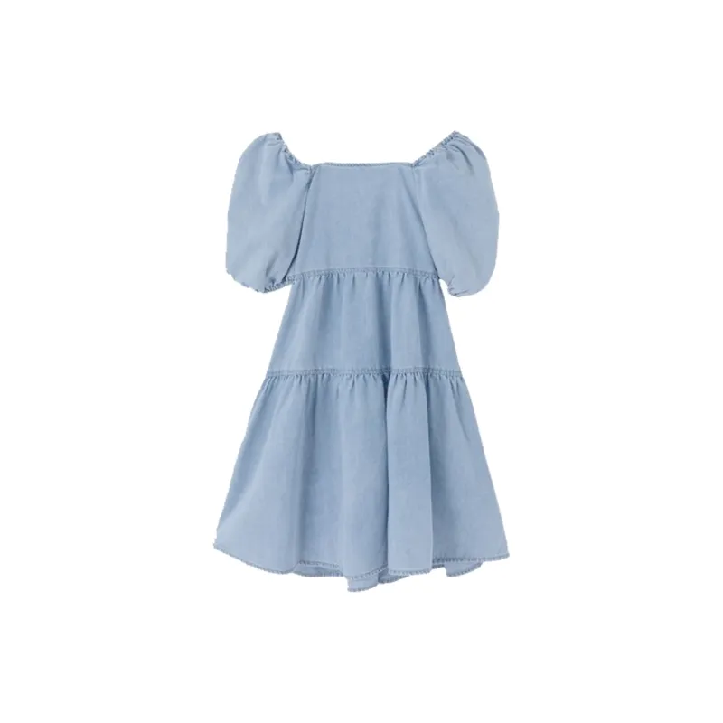 Yvetteclassic Short Sleeved Dresses Women's Denim Blue-1