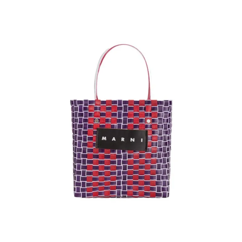 MARNI Polypropylene Plastic Tote Bag Shopping Bag Basket Bag Handbag Small Size Women's Red Blue Multicolor-0