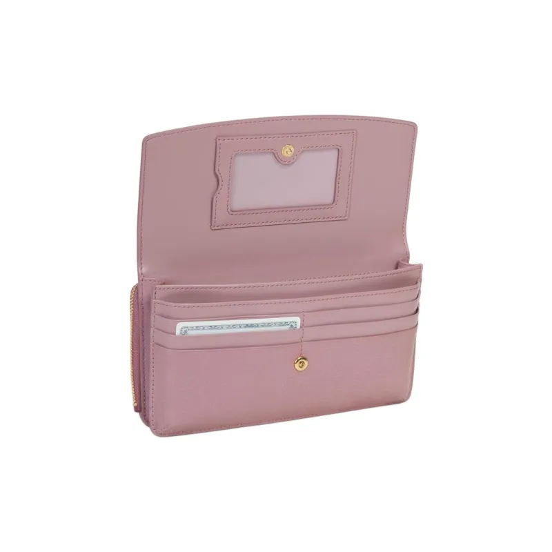 TUMI Leather Wallet Handheld Crossbody Bag Women's Pearl Pink Red-3