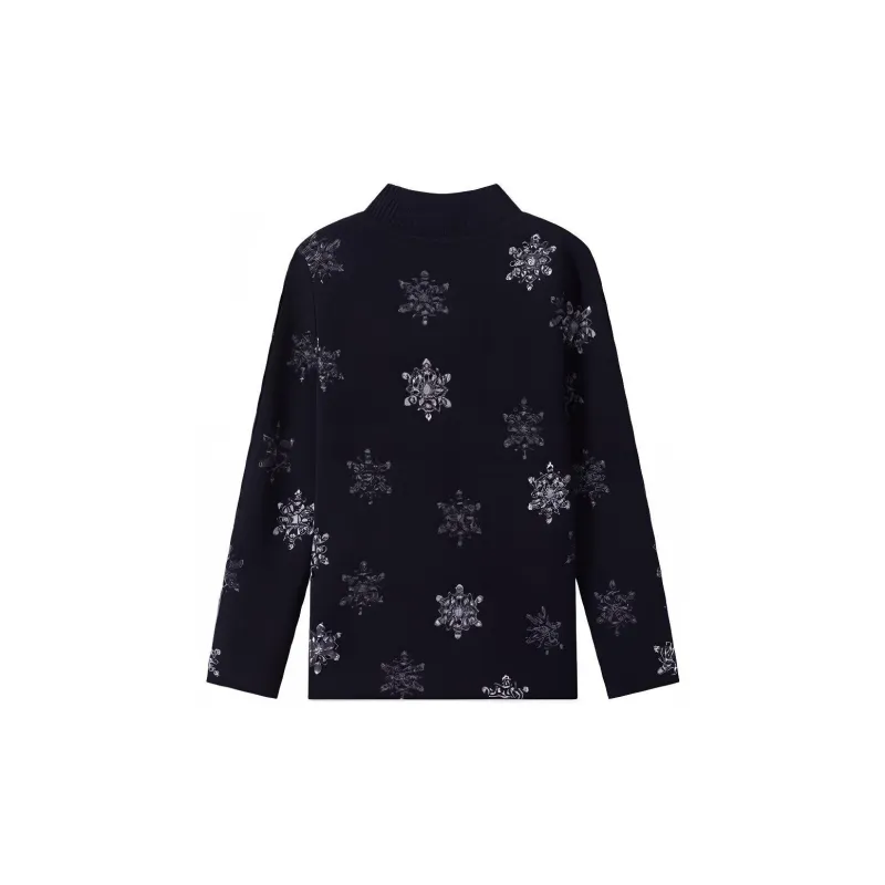 FINITY Sweaters Women's Navy Blue Jacquard-1
