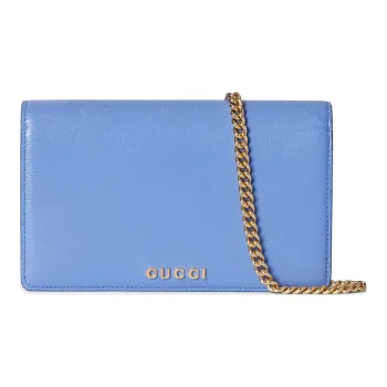 GUCCI Leather Shoulder Bag, Crossbody Bag, Wallet Women's Light Purple
