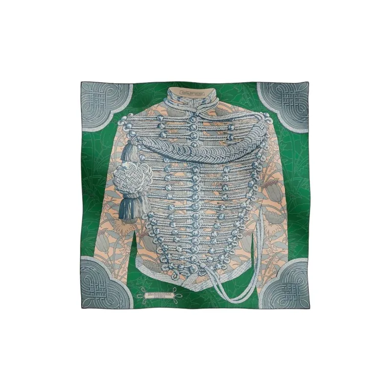 HERMES Silk Silk Scarves Women's Green-0