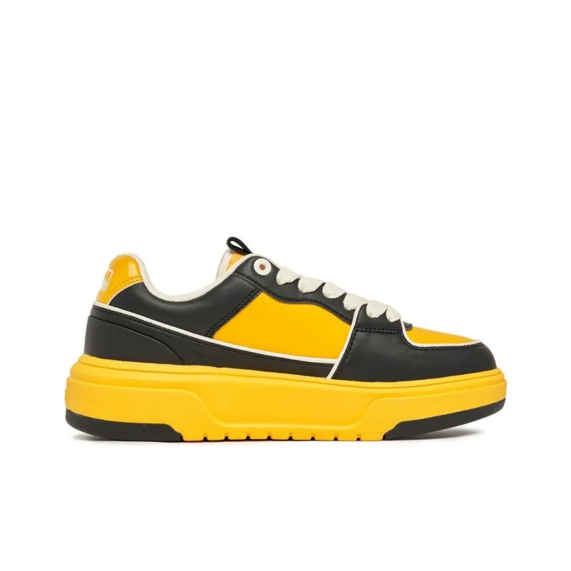 MLB Chunky Liner Slip Resistant Waterproof Low Top Skateboard Shoes Unisex Yellow Black-1
