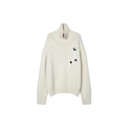 Roselingling Sweaters Women's Warm Cloud White