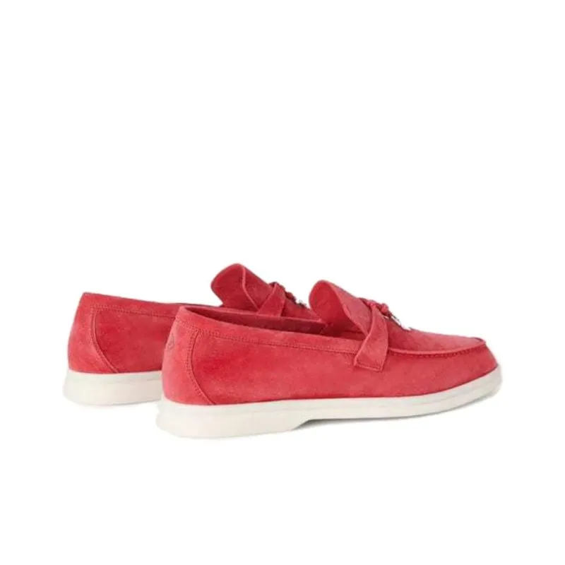 Loro Piana Summer Charms Walk Loafers Women's Red-3