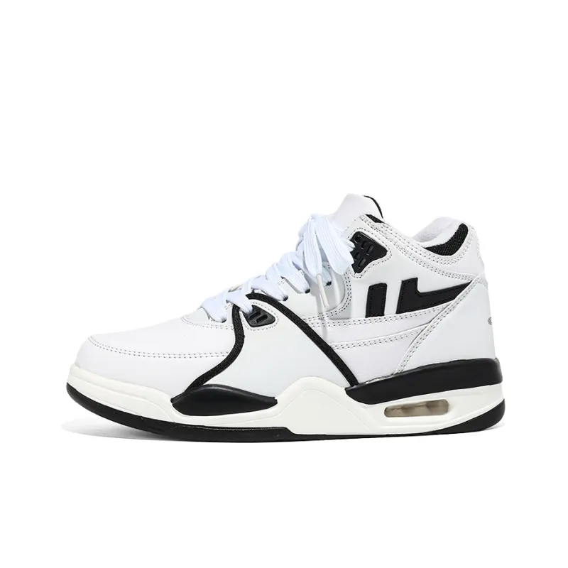 CVOJOO Puffy Shoes Wear-Resistant Mid-Top Skateboard Shoes Unisex White Black-1