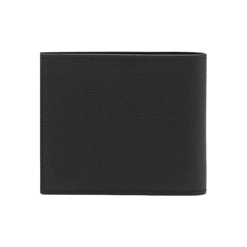 FERRAGAMO GANCINI Soft Cow Leather Wallet Men's Black-1
