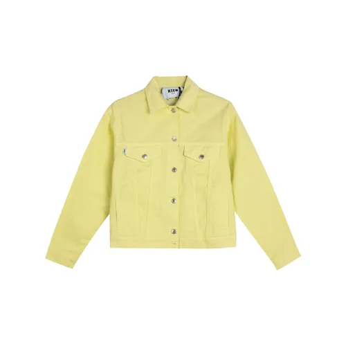 MSGM Denim Jackets Women's Yellow